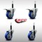 Service Caster 3.5'' SS Blue Poly Swivel 3/4'' Expanding Stem Caster Set 2 Total Lock Brakes, 4PK SCC-SSEXTTL20S3514-PPUB-BLU-2-S-2-34 - alternate 4